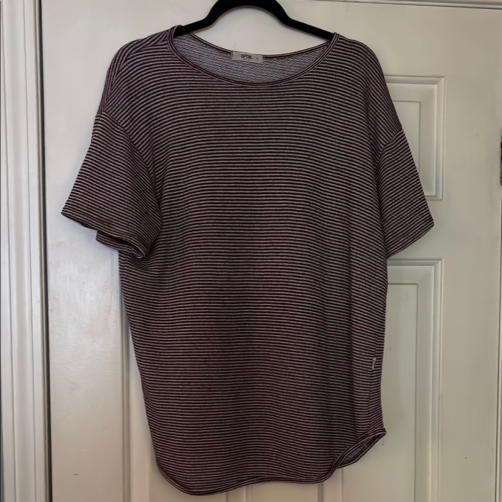 Red and White Striped Men's T-Shirt